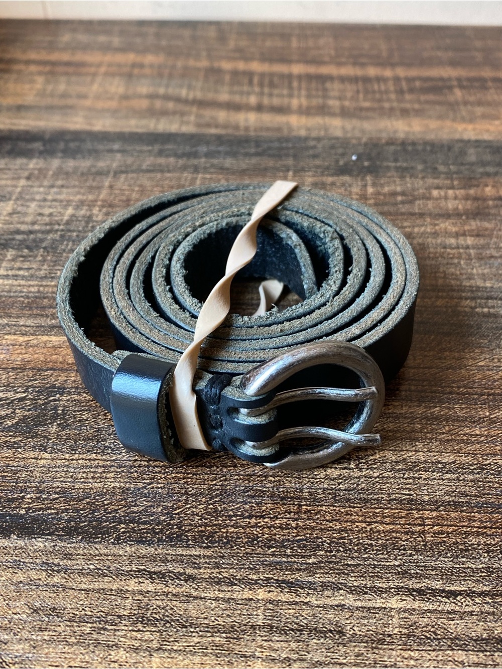 Vintage Skinny Leather Belt, 34”